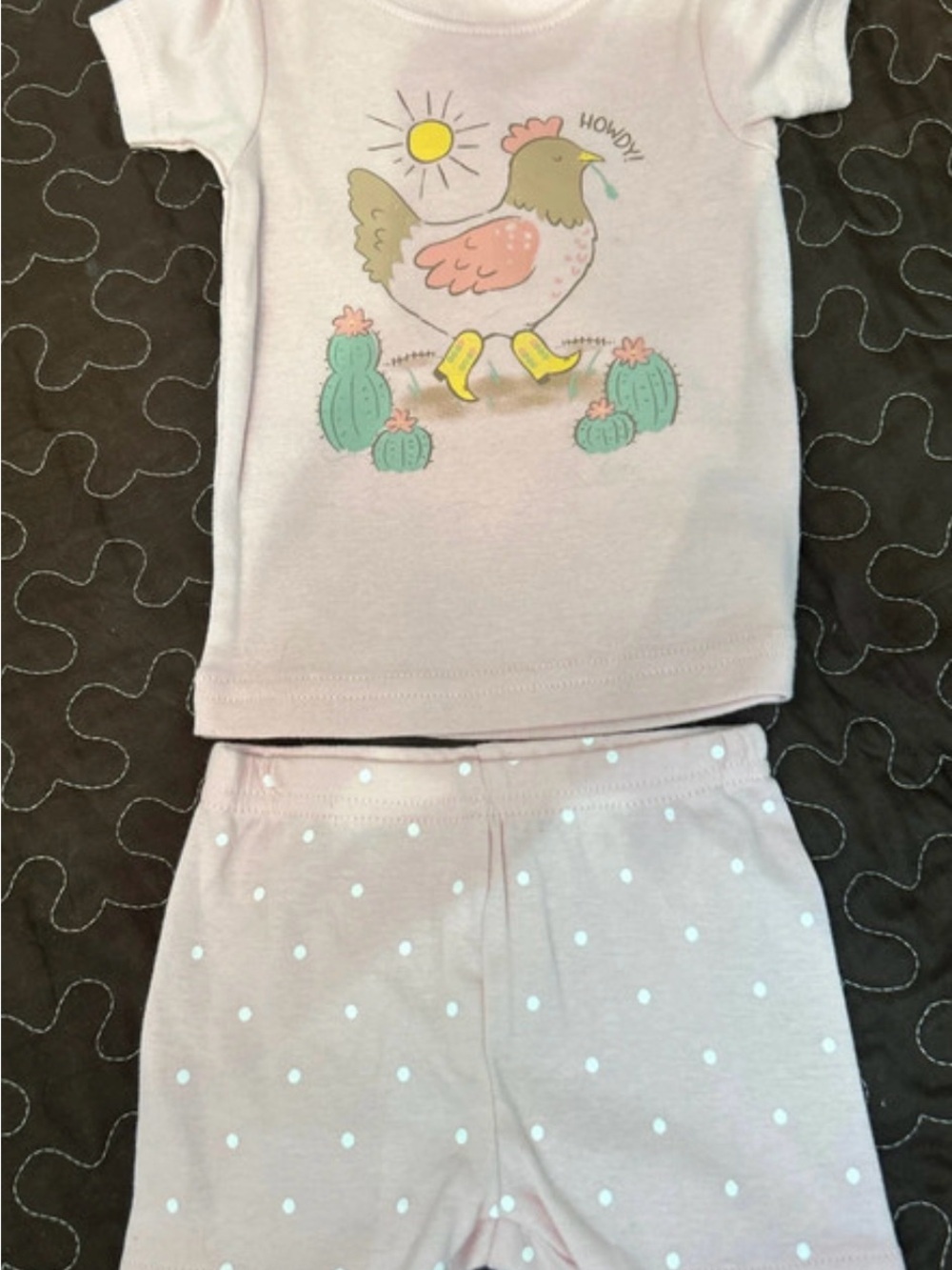 Carter's Light Pink Chicken & Cactus Pajama Set